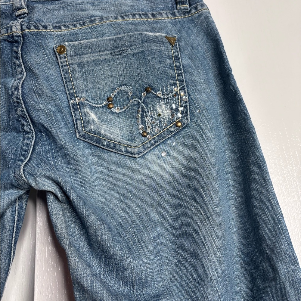 👖 Guess Jeans Distressed Flare Denim | Size 26 | Stud Detail 👖 - Picture 9 of 9